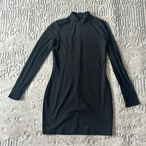 Superdown Black mini black dress mesh detail for sleeve and neckline size medium